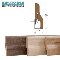 Sockelleisten Länge 2700 mm Eiche Rustikal 50 mm