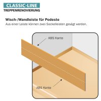 Wisch-/Wandleiste mit ABS-Kante 2800 x 190 x 8 mm Bergeiche