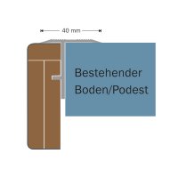 Vorderkante mit Aluminium-F-Profil 100 cm, Bergeiche...