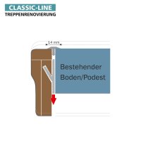 Vorderkante mit Aluminium-T-Profil 100 cm, Bergeiche Stil