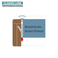 Vorderkante mit Aluminium-T-Profil 120 cm, Bergeiche...