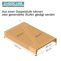 CLASSIC-LINE Doppelstufen 90 x 80 cm - Dekor: Bergeiche (Gerade VK)