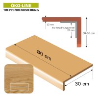 Einzelstufe Buche dgL, gerade 80 x 30 cm - unbehandelt